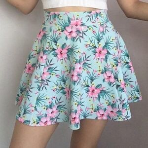 H&M floral a line skater skirt